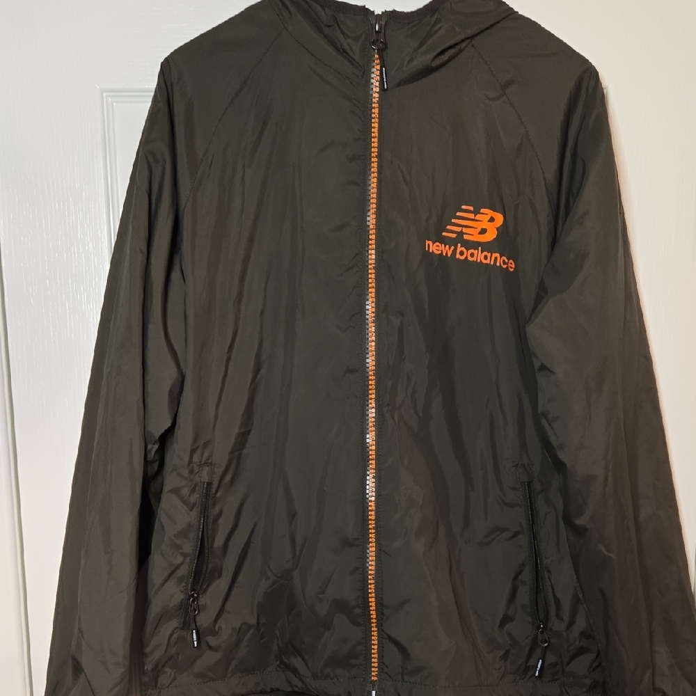 New Balance Water Wind Resistant Jacket Hoodie Full Zip Unisex Size Large Coat